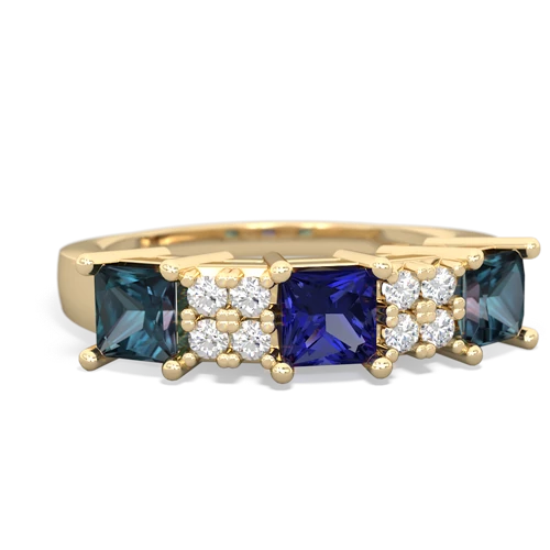 lab sapphire-alexandrite timeless ring