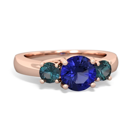 lab sapphire-alexandrite timeless ring