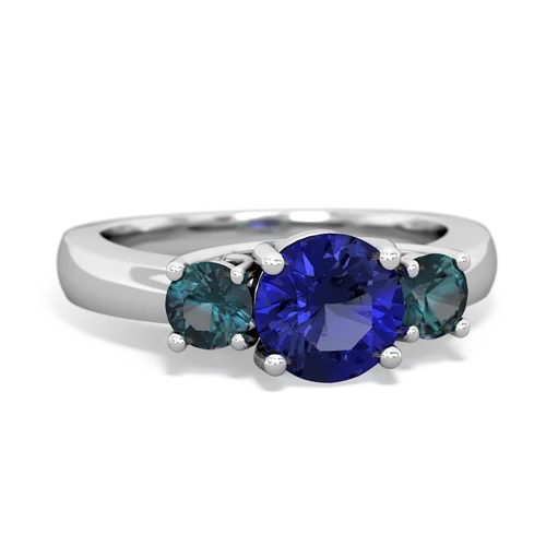 lab sapphire-alexandrite timeless ring