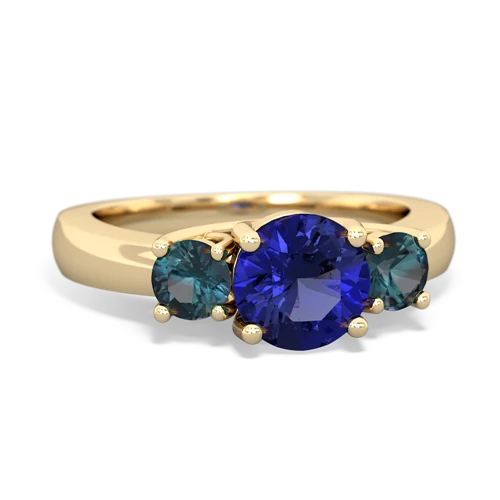 lab sapphire-alexandrite timeless ring