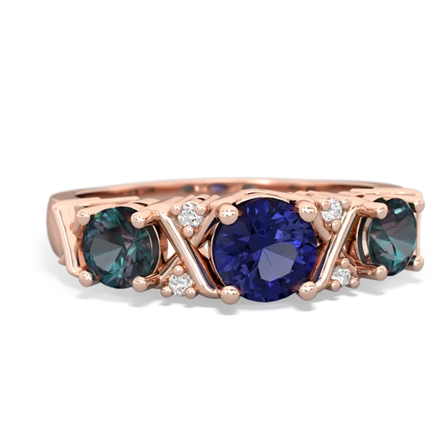 lab sapphire-alexandrite timeless ring