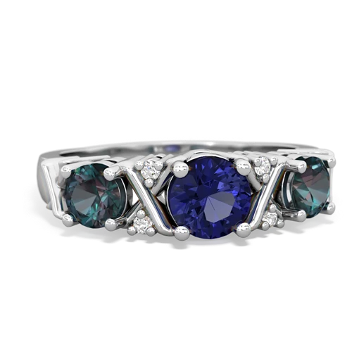 lab sapphire-alexandrite timeless ring