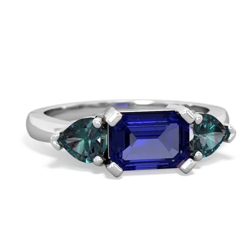 lab sapphire-alexandrite timeless ring