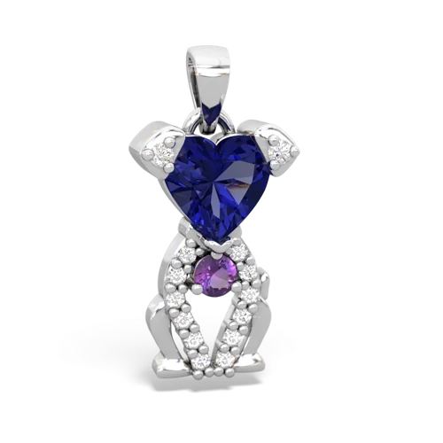 Lab Sapphire Lab Created Sapphire with Genuine Amethyst Puppy Love pendant Pendant