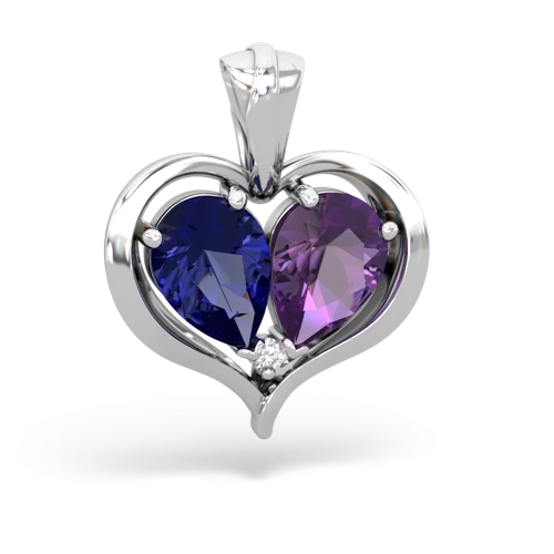 Lab Sapphire Lab Created Sapphire with Genuine Amethyst Two Become One pendant Pendant