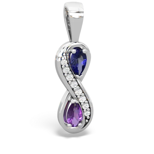 Lab Sapphire Lab Created Sapphire with Genuine Amethyst Keepsake Infinity pendant Pendant