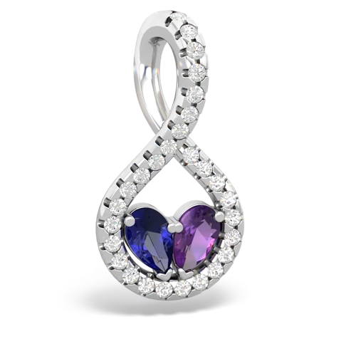 Lab Sapphire Lab Created Sapphire with Genuine Amethyst PavÃ© Twist pendant Pendant