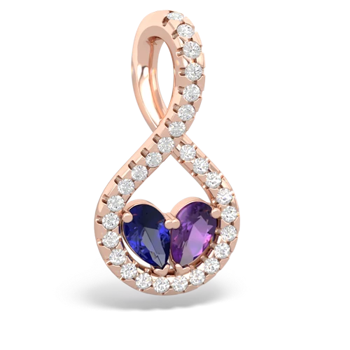 lab sapphire-amethyst pave twist pendant