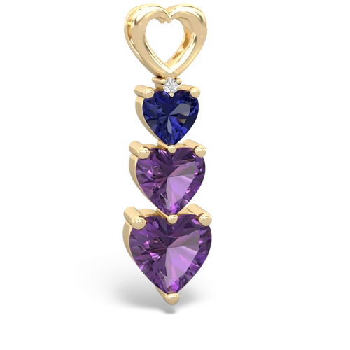 Lab Sapphire Lab Created Sapphire with Genuine Amethyst and Genuine Fire Opal Past Present Future pendant Pendant