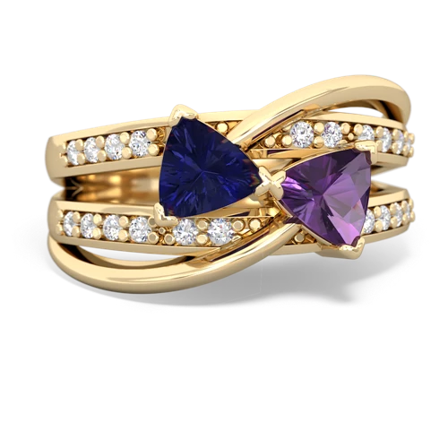 Lab Sapphire Lab Created Sapphire with Genuine Amethyst Bowtie ring Ring