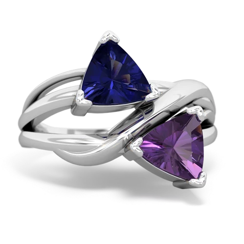 lab sapphire-amethyst filligree ring