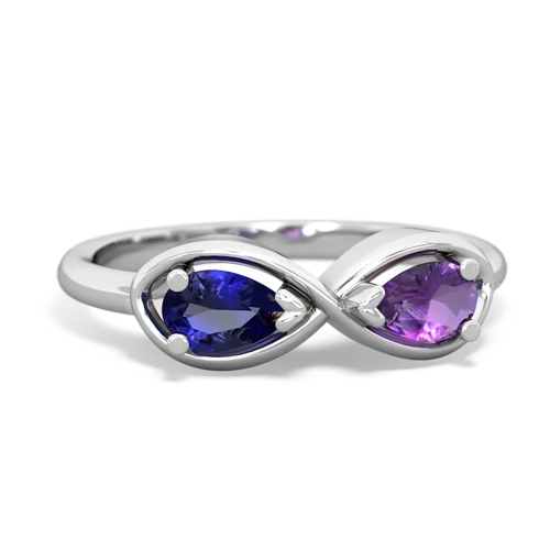 Lab Sapphire Lab Created Sapphire with Genuine Amethyst Infinity ring Ring