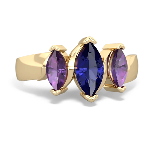 lab sapphire-amethyst keepsake ring