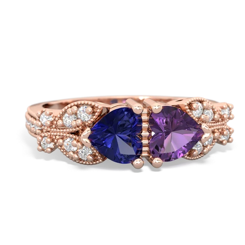 lab sapphire-amethyst keepsake butterfly ring