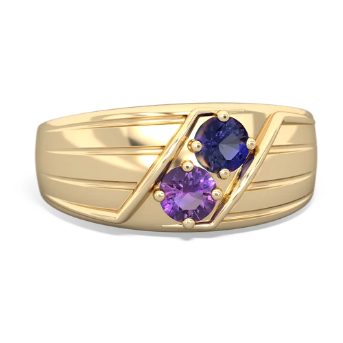 lab sapphire-amethyst mens ring