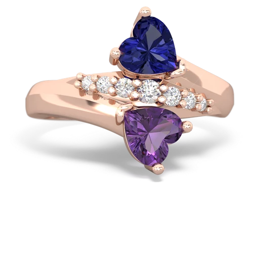 lab sapphire-amethyst modern ring