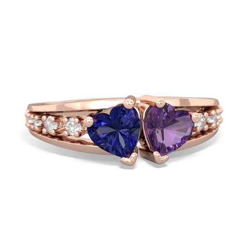 lab sapphire-amethyst modern ring