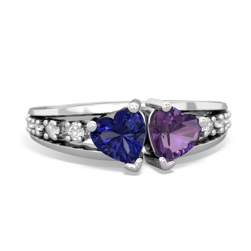 lab sapphire-amethyst modern ring