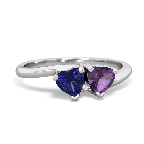 Lab Sapphire Lab Created Sapphire with Genuine Amethyst Sweetheart's Promise ring Ring