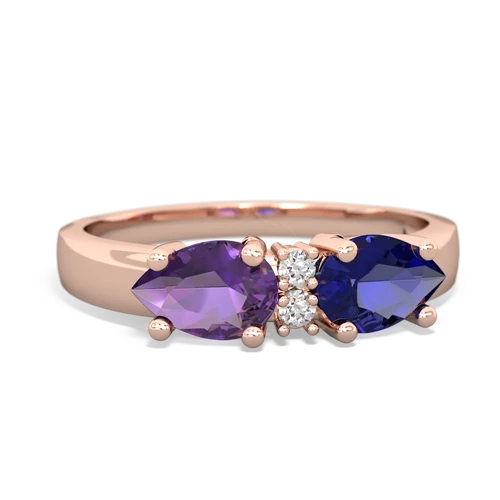 lab sapphire-amethyst timeless ring