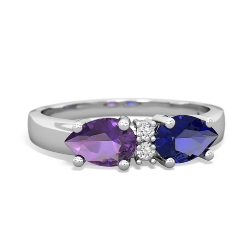 lab sapphire-amethyst timeless ring