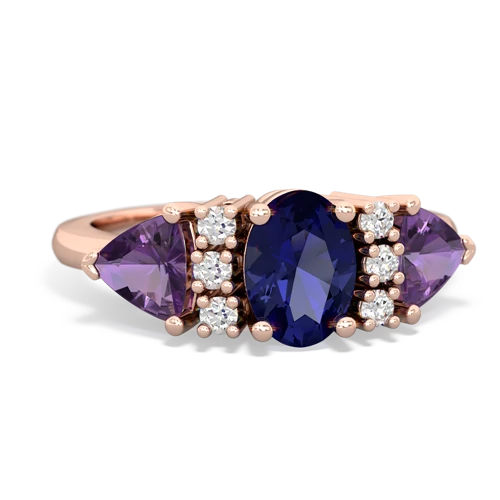 lab sapphire-amethyst timeless ring