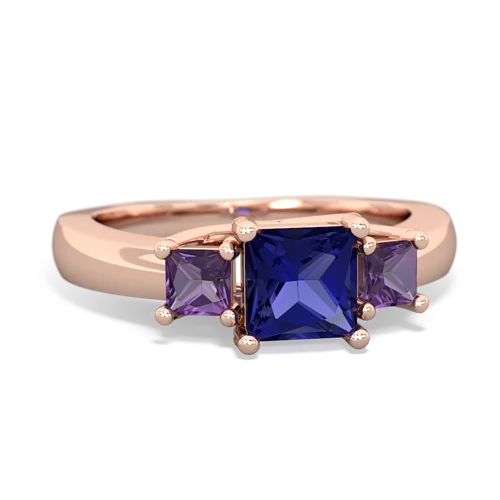 lab sapphire-amethyst timeless ring