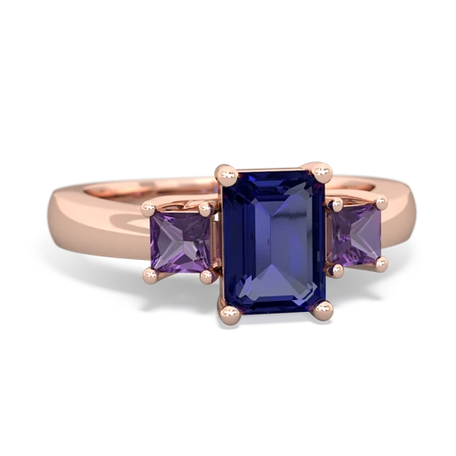 lab sapphire-amethyst timeless ring