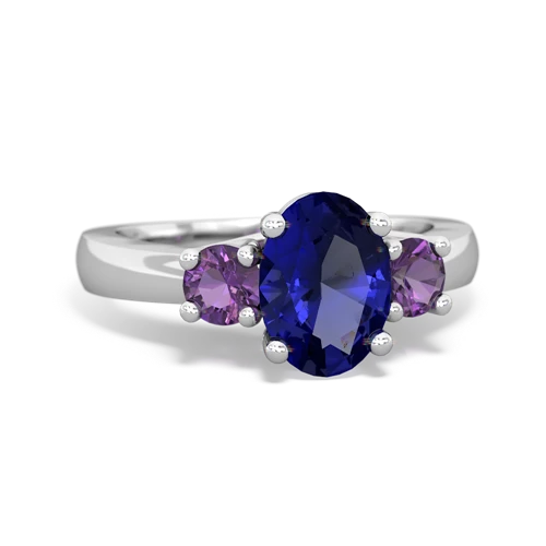 lab sapphire-amethyst timeless ring