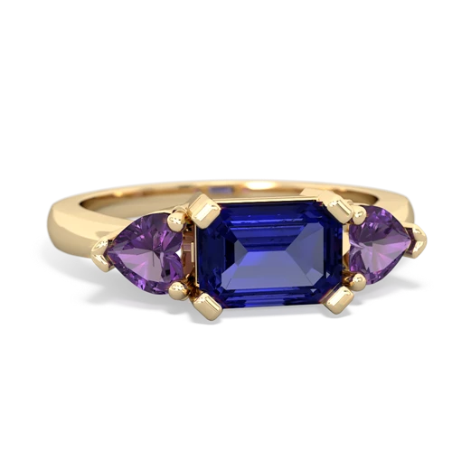 lab sapphire-amethyst timeless ring