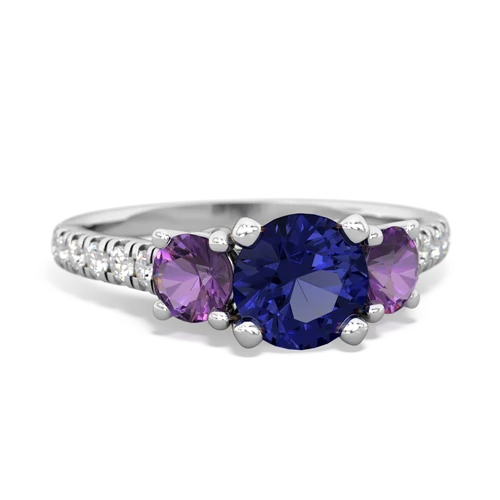 lab sapphire-amethyst trellis pave ring