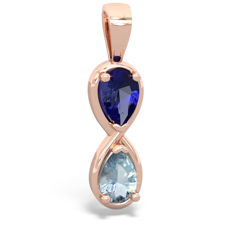 Lab Sapphire Lab Created Sapphire with Genuine Aquamarine Infinity pendant Pendant