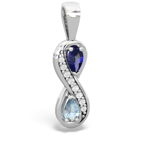 lab sapphire-aquamarine keepsake infinity pendant