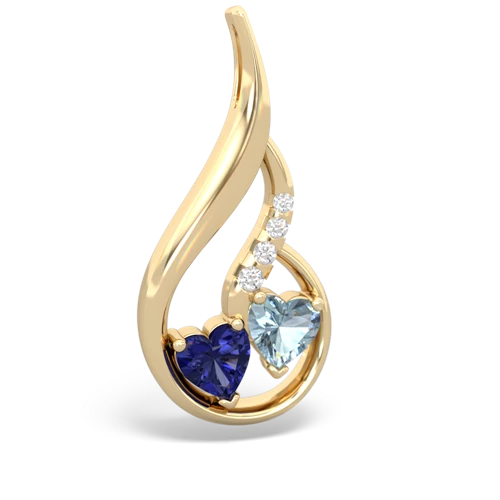 lab sapphire-aquamarine keepsake swirl pendant