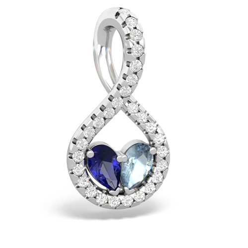 Lab Sapphire Lab Created Sapphire with Genuine Aquamarine PavÃ© Twist pendant Pendant