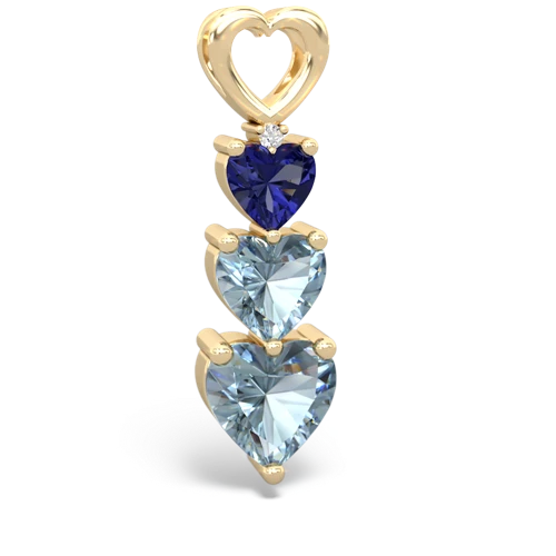 Lab Sapphire Lab Created Sapphire with Genuine Aquamarine and Genuine Swiss Blue Topaz Past Present Future pendant Pendant