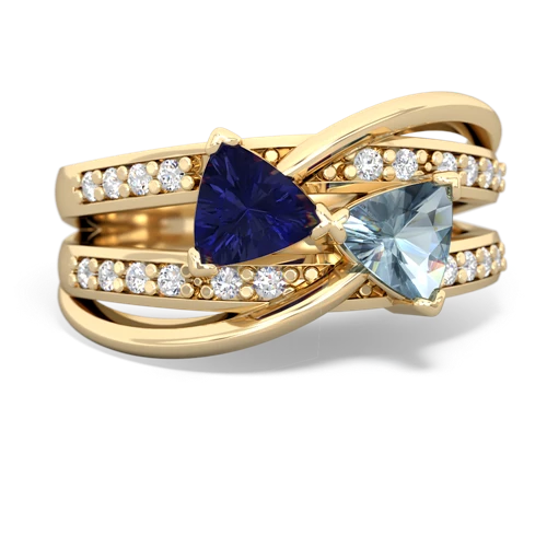 Lab Sapphire Lab Created Sapphire with Genuine Aquamarine Bowtie ring Ring