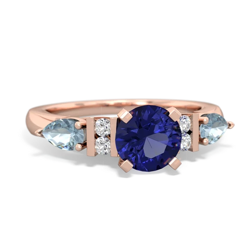 lab sapphire-aquamarine engagement ring