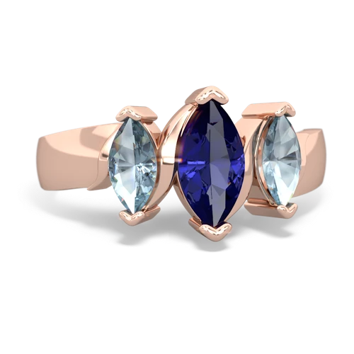 lab sapphire-aquamarine keepsake ring