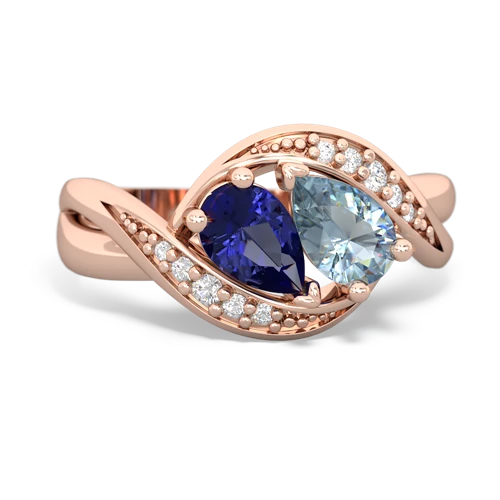 lab sapphire-aquamarine keepsake curls ring