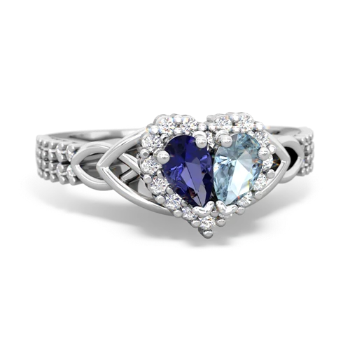 lab sapphire-aquamarine keepsake engagement ring