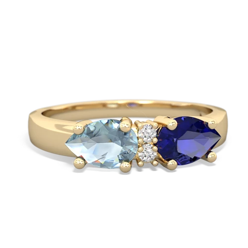 lab sapphire-aquamarine timeless ring