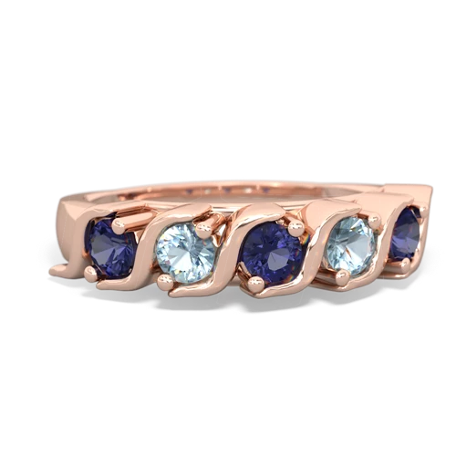 lab sapphire-aquamarine timeless ring