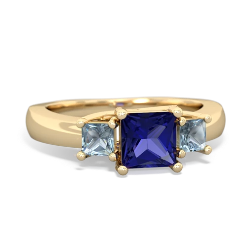 lab sapphire-aquamarine timeless ring