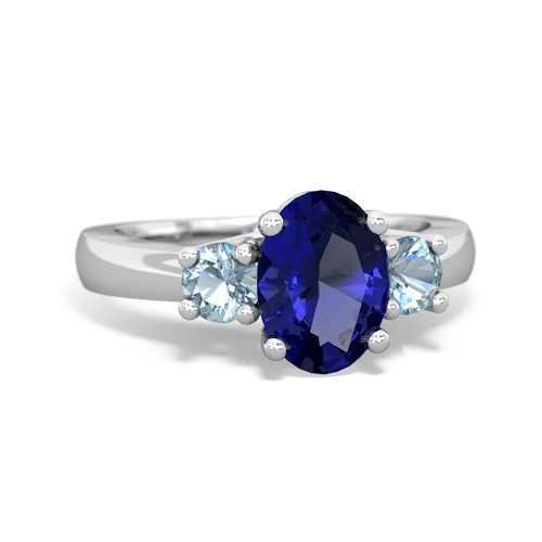 lab sapphire-aquamarine timeless ring