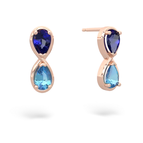 lab sapphire-blue topaz infinity earrings