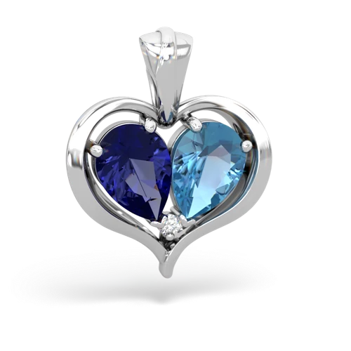 Lab Sapphire Lab Created Sapphire with Genuine Swiss Blue Topaz Two Become One pendant Pendant
