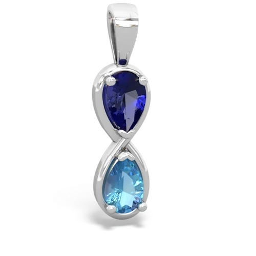 lab sapphire-blue topaz infinity pendant