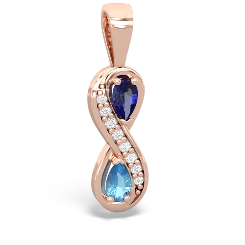 lab sapphire-blue topaz keepsake infinity pendant