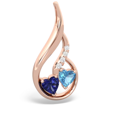 lab sapphire-blue topaz keepsake swirl pendant
